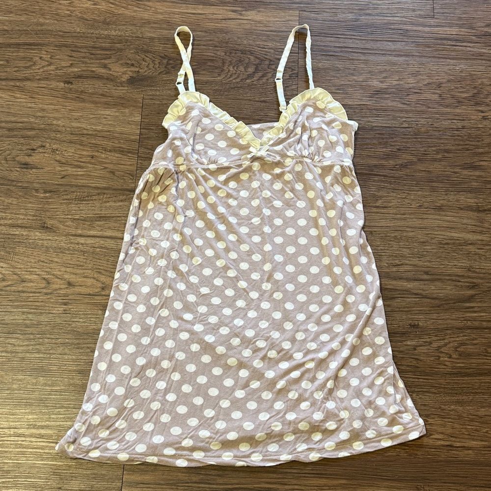 Maidenform Polka Dot Tank Nightgown in Mauve / Lavender and White Medium - Picture 6 of 11